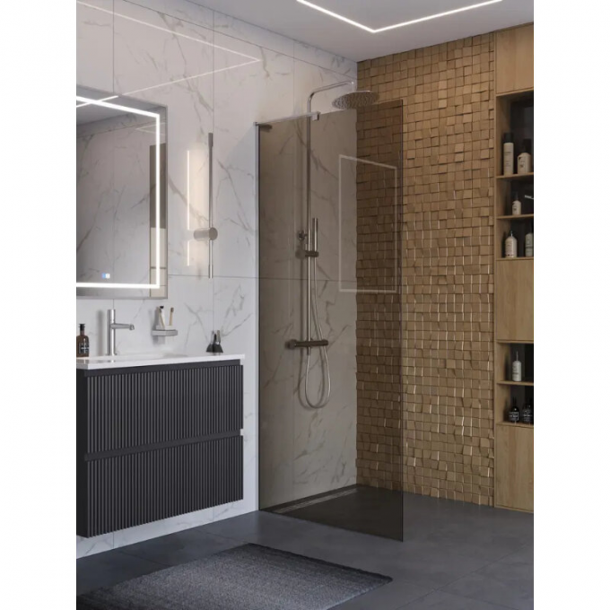 Душевая перегородка BELBAGNO 1000x2000 мм UNO-L-1-TB-100-BR-Cr