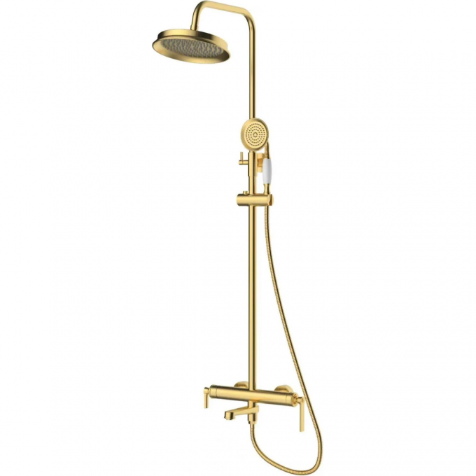 Душевая система BELBAGNO 225 мм, со смесителем, золотой матовый BOHEME-VSCM-BORO