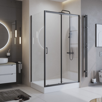 Душевой уголок BELBAGNO UNO-195-AH-1-110/100-C-NERO Душевой уголок BELBAGNO UNO-195-AH-1-110/100-C-NERO