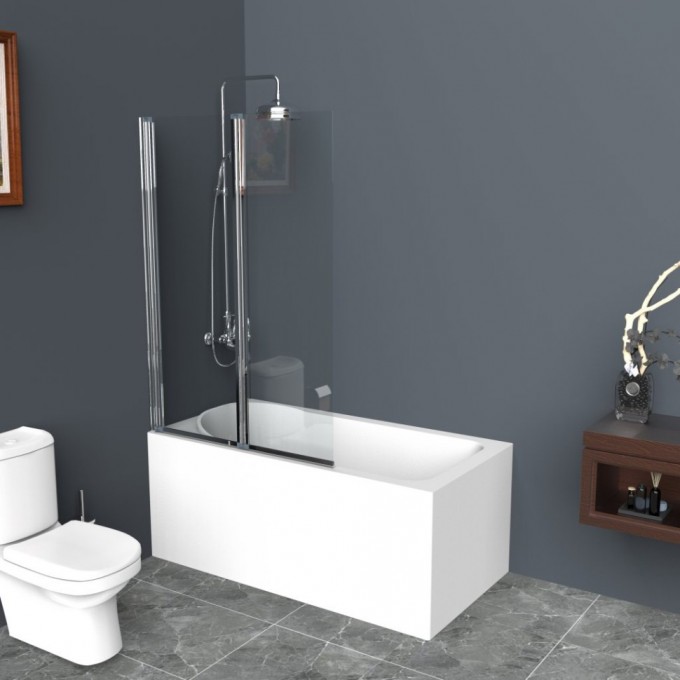 Шторка для ванны 120 см BELBAGNO UNO-V-2-120/150-C-Cr