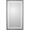 Зеркало BELBAGNO SPC-KRAFT-500-900-LED-TCH-WARM-NERO в алюминиевой раме со встроенным светильником, сенсорным выключателем и подогревом, 500x32x900